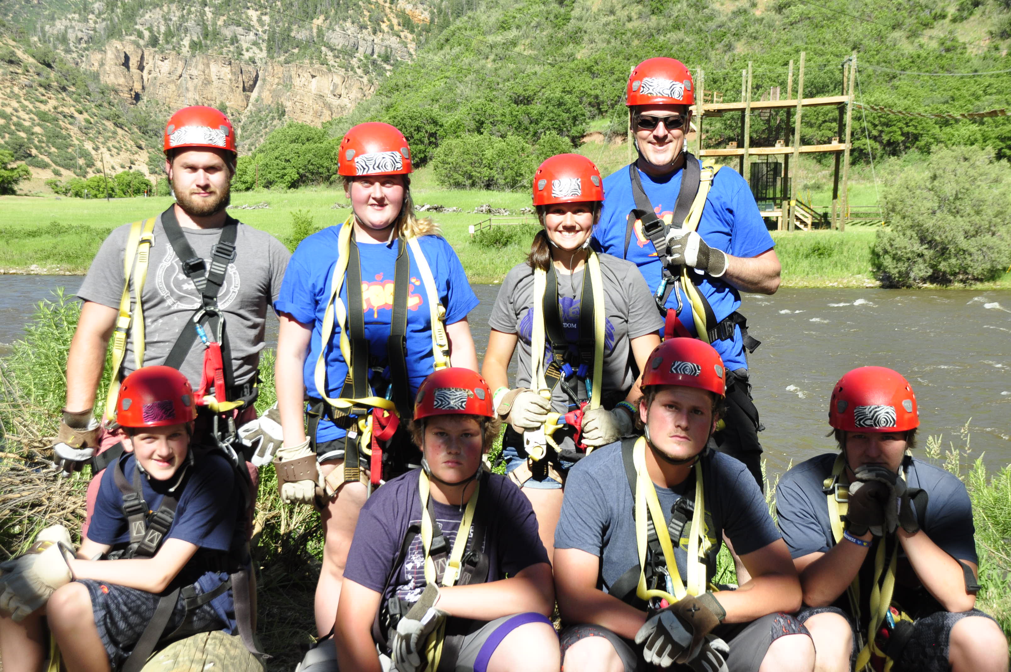2015 Youth Mission Trip Group Picture at Willow Creek Dam in Montana